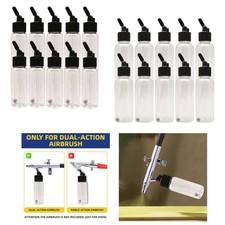 10x Double Action Airbrush Replacement Bottles PP Jar Bottles for Model