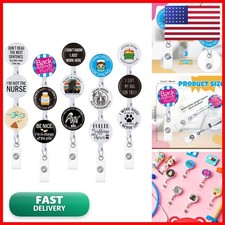15 Pack Badge Reel Retractable Nurse ID Clip