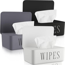 3 Pack Baby Wipes Dispenser Holder Wipe Container for Bathroom with Lid Toilet