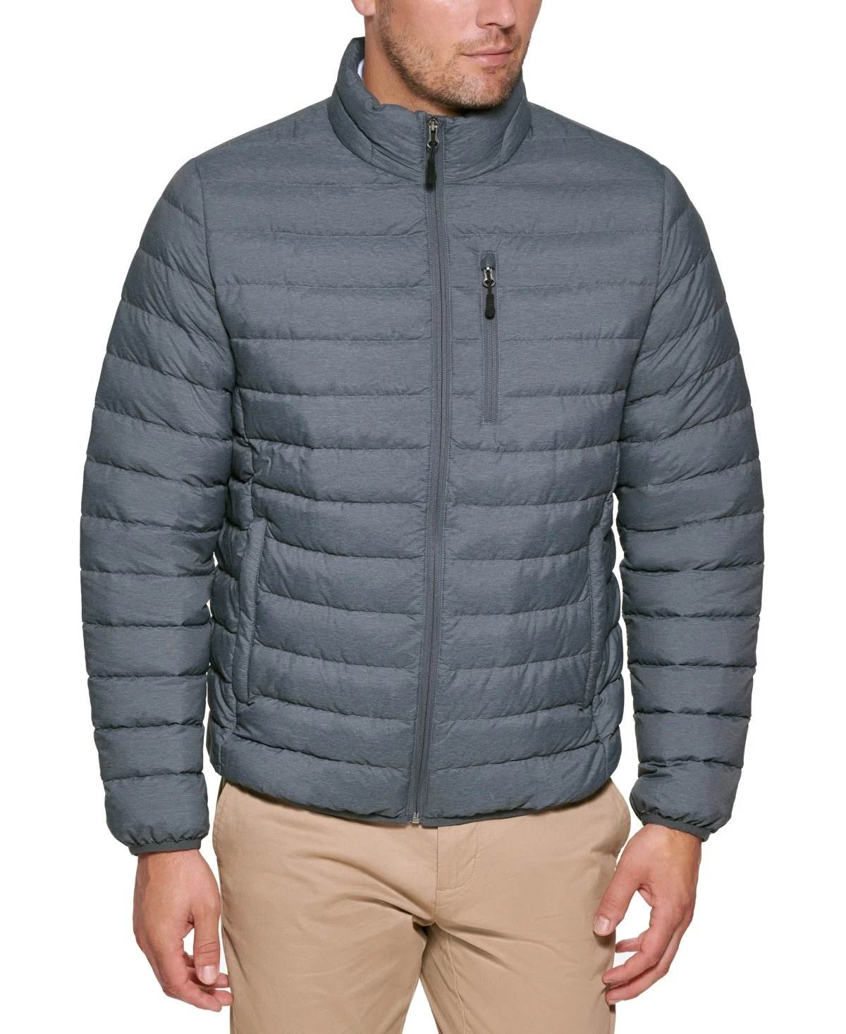 Club Room Men's Puffer Jacket, Grey Solid, XL