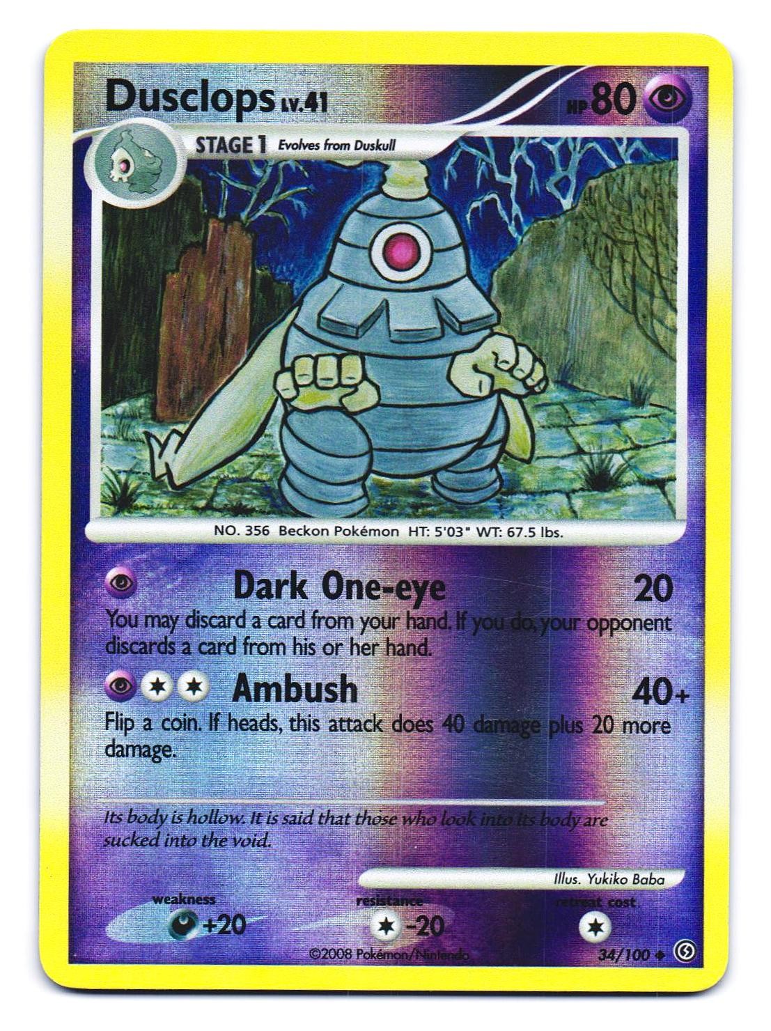 Dusclops 34/100 Uncommon Stormfront Pokemon Reverse Holo LP