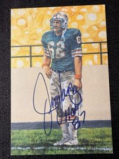 Goal Line Art Card Jim Langer HOF Signed Autograph Auto Dolphins PSA/DNA