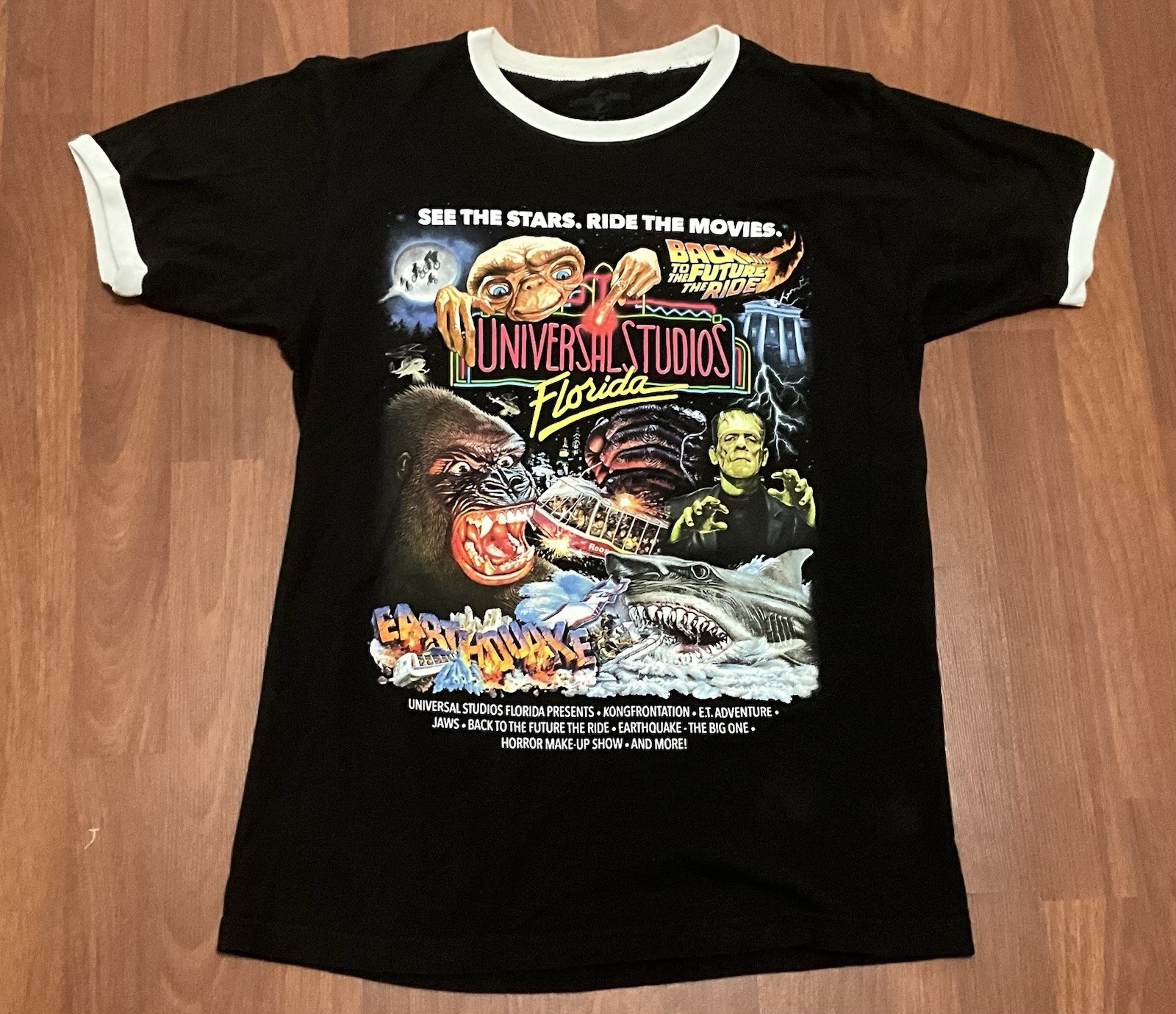 Universal Studios Florida Ringer Graphic T-shirt Men Medium Black Short Sleeve
