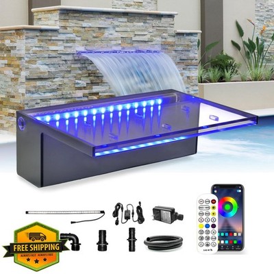 LONGRUN Waterfall Spillway 11.8'' APP Control LED Pool Fountain