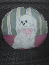 Maltese Dog Decorative Throw Pillow Hand painted