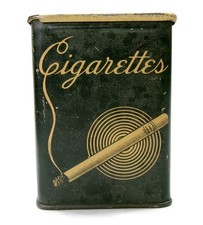 Vintage 1940's Continental Can Company Cigarette Tin Case Holder
