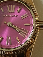 Michael Kors Watch Mk3285 Petite Pink Rose Gold Tone Stainless Steel New Battery
