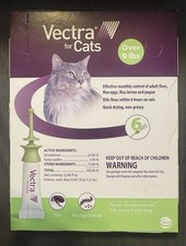 Vectra for Cats Monthly Flea Treatment 9+ lbs, Fast Acting, 6 Doses