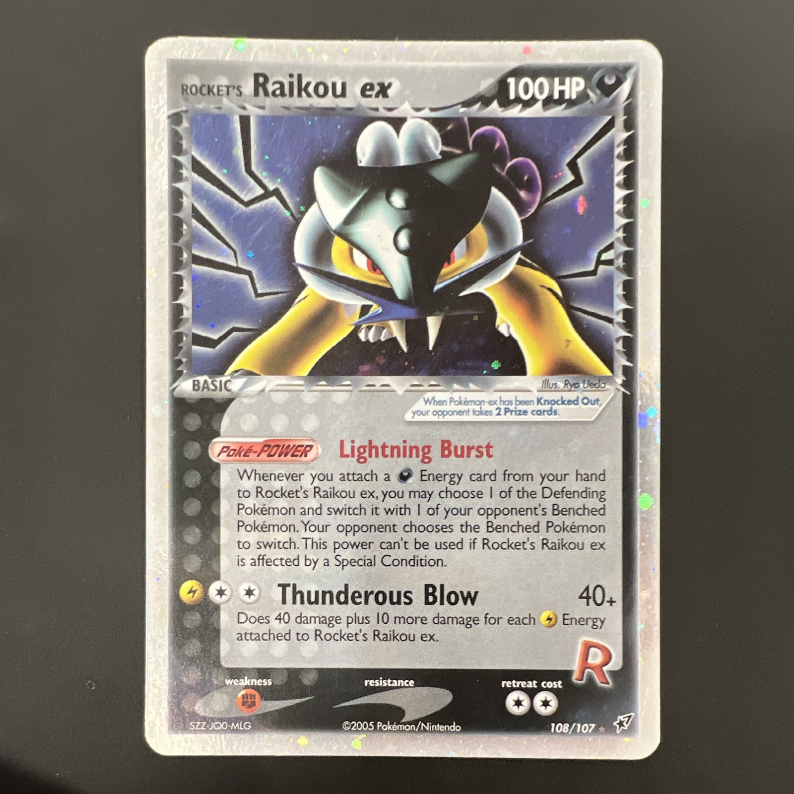 Rocket's Raikou EX Holo Secret Rare Deoxys 108/107 Pokémon TCG 2005 NM