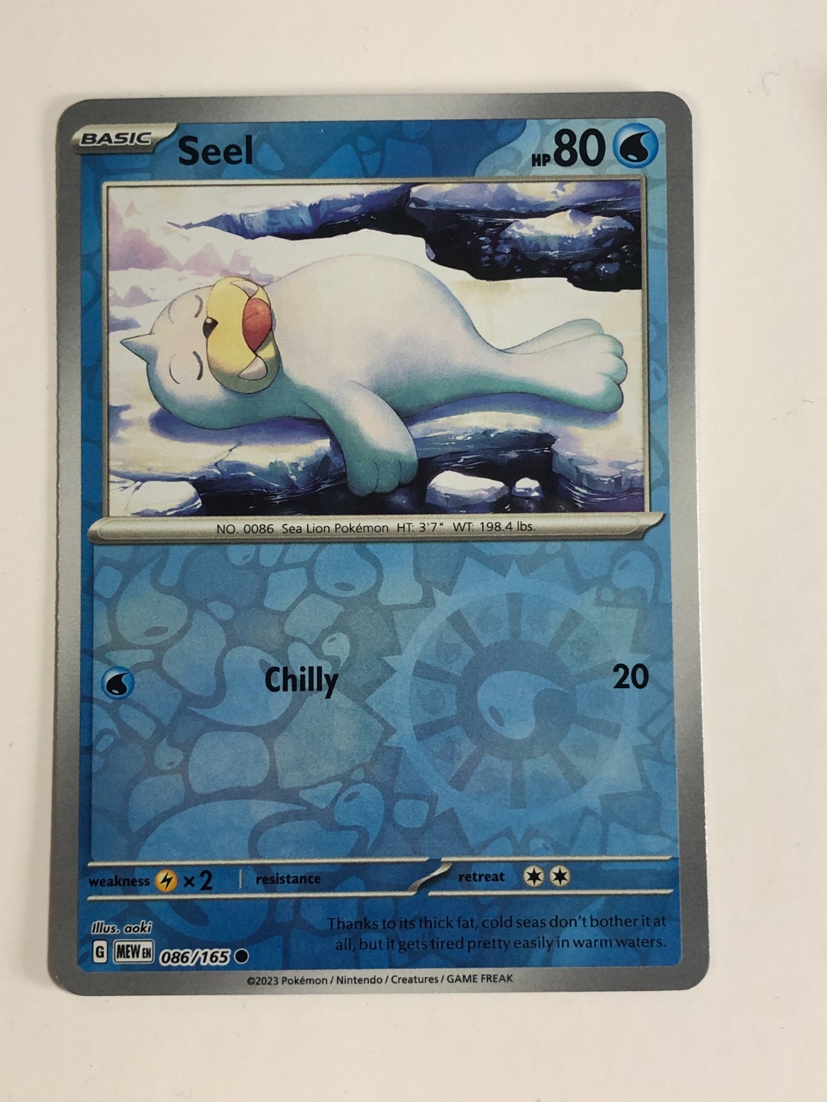 Pokemon TCG 151 Reverse Holographic Seel 086/165 Near Mint
