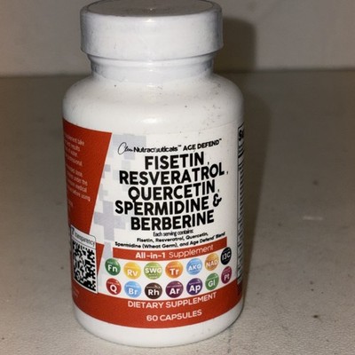 Clean Nutraceuticals Age Defend Fisetin Resveratrol Quercetin 60 Ct Exp 7/27