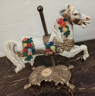 The American Carousel By Tobin Fraley Limited Edition Gold Horse Roses W Tin 