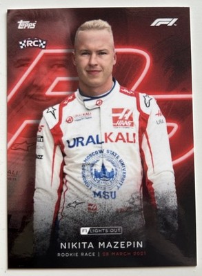 Topps Formula 1 2021 F1 Formel 1 Lights Out Nikita Mazepin RC Rookie Race