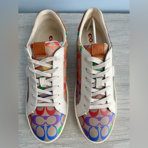 Coach Damen Lowline Low-Top Sneaker in Rainbow Signature Canvas Größe 11B - Bild 4 von 13