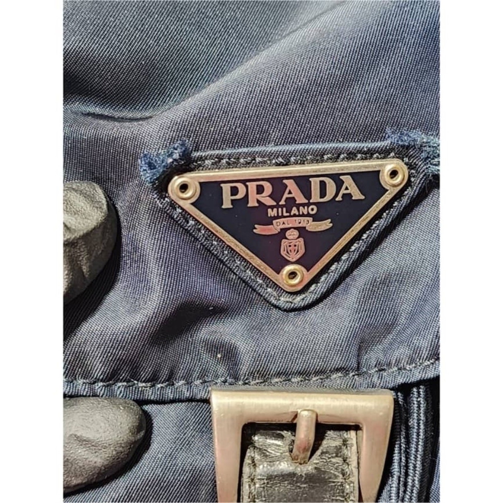 Authentic PRADA Nylon Vela Medium Backpack Navy B… - image 3