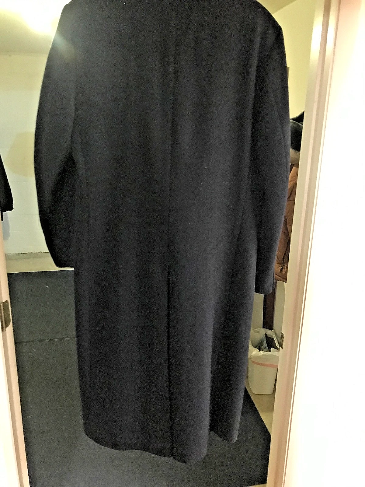 Black Wool Mens Overcoat Brookstreet/Raleighs - product detail image 2