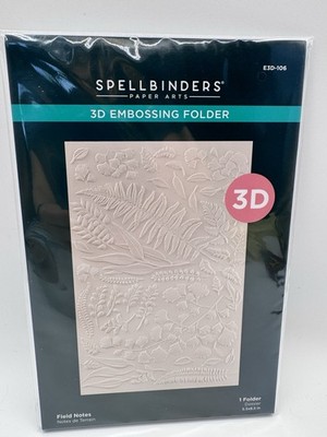 Spellbinders 3D Embossing Folder Field Notes 5.5x8.5 Inch Papercrafts E3D-106