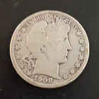 1908 Barber Half Dollar 50C Silver 0.9 Fine Denver Mint Business Strike 141