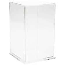 Plymor Clear Acrylic Display Case with Clear Base, 5" x 5" x 8"