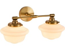 FCTWAKS 2-Light Vintage Bathroom Vanity Light, Schoolhouse Light Fixture - Br...