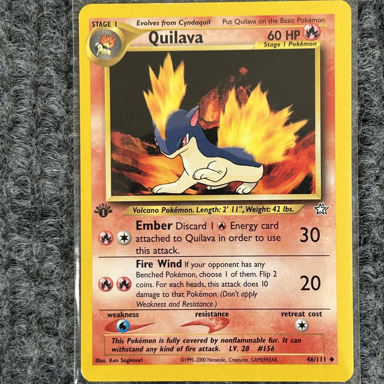 Vintage Pokemon Quilava Neo Genesis 46/111 1st Edition Fire Uncommon NM