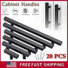 20 PACK Cabinet Handles Pulls Matte Black Stainless Steel Kitchen Drawer Pulls