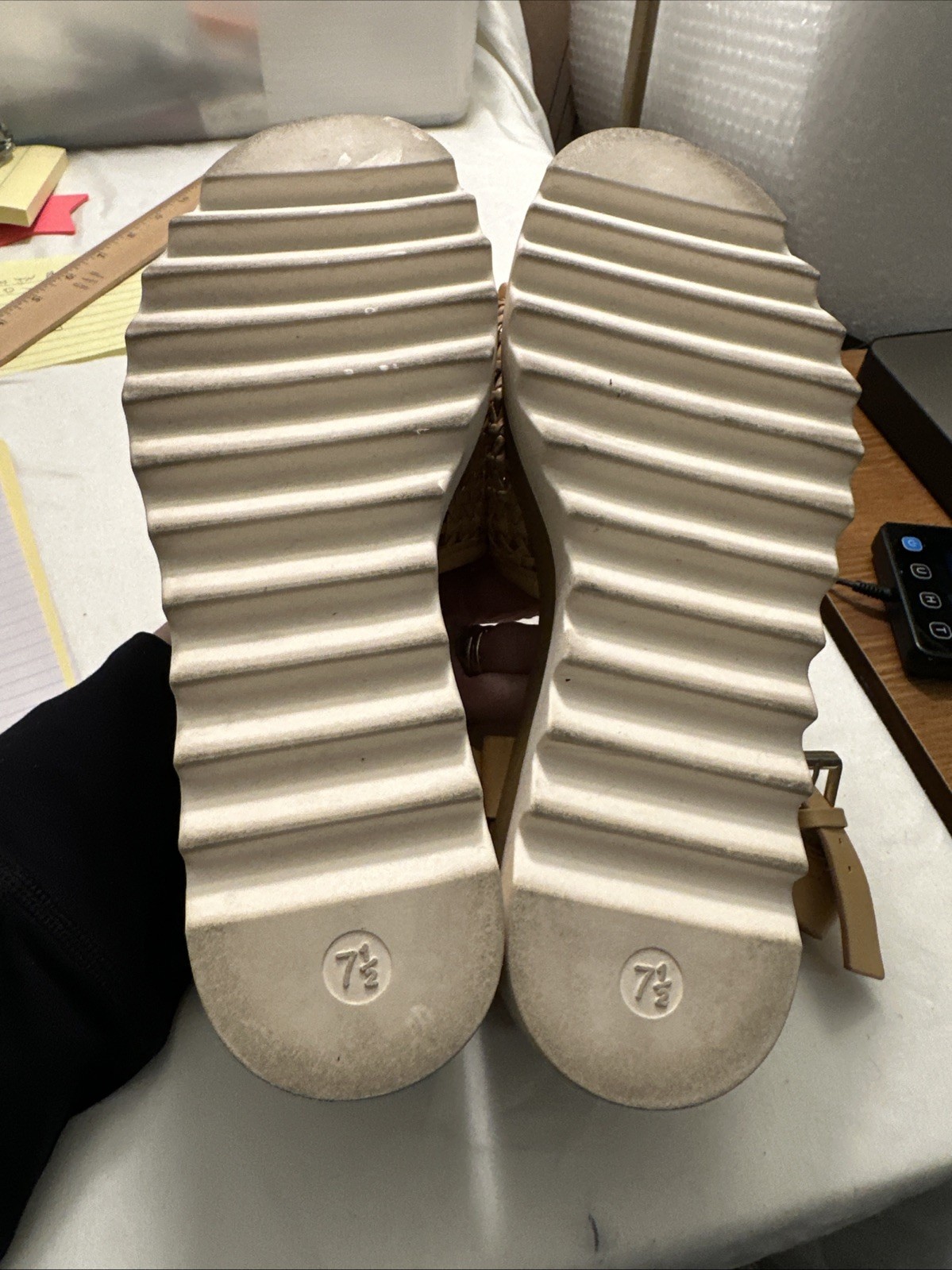 Universal Thread Woven Platform Wedge Sandals Tan… - image 5