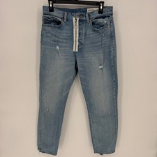 Pistola Womens Jeans Size 30 Light Wash Distressed Zipper Fly Straight Leg
