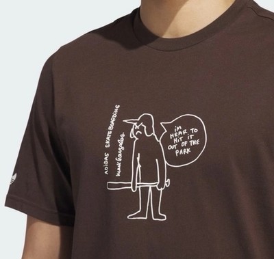 adidas Shmoofoil Out of the Park Tee Unisex Large Brown Skateboarding Baseball