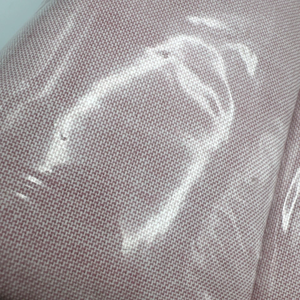 Ralph Lauren Queen Flat Sheet Oxford Red IRREGULAR Vintage New Fabric USA Made - Image 4 of 4