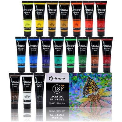 Acrylfarben Set Lichtecht Schnell Trocknend Malerei 18 x 36 ml Acrylic Paint