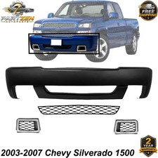 Front Bumper Cover Primed Lower Grille Kit For 2003-2007 Chevy Silverado 1500