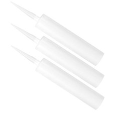 3Pcs Reusable Caulking Tubes White Plastic Empty Fillable with Pointed Tip