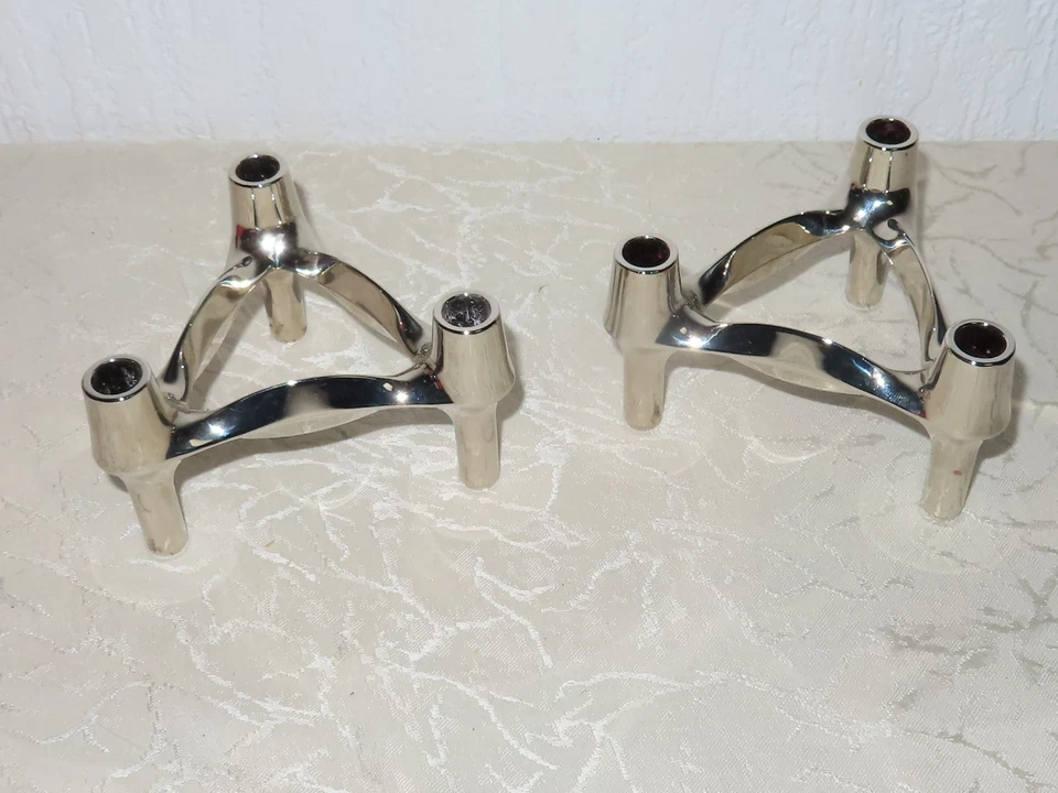 BMF Portacandela, 2x Portacandela, Sistema ad Incastro, 70er Anni ! Con Cartone - Immagine 4 di 4