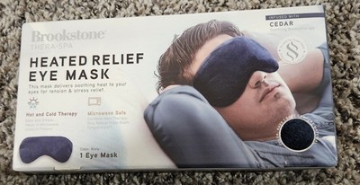 Brookstone Hot & Cold Therapy Heated Eye Mask for Stress Relief Eucalyptus Scent