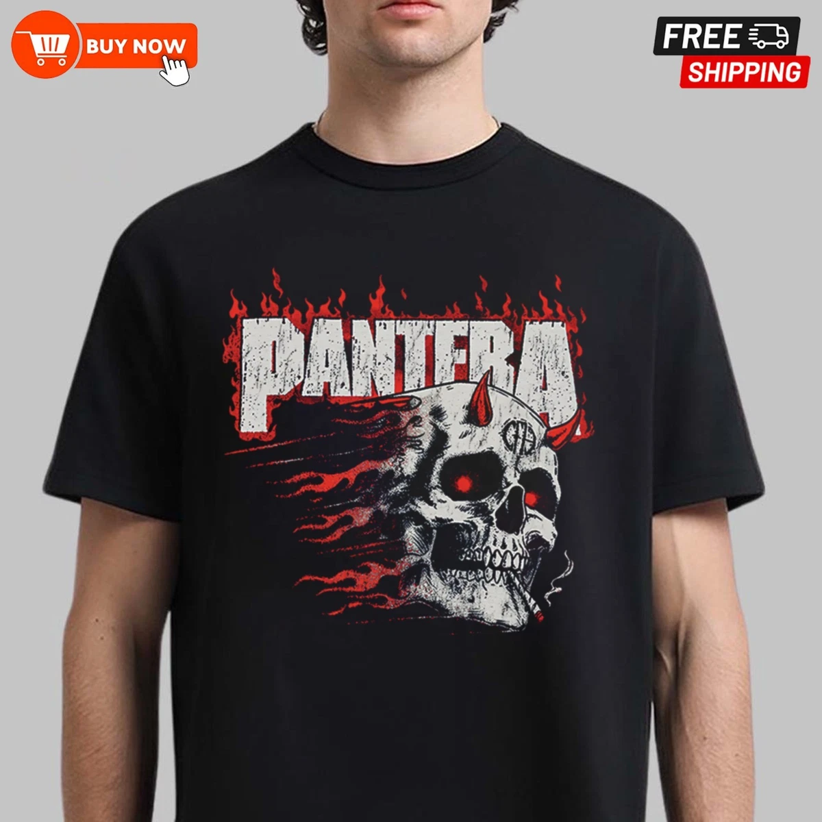 Camiseta Hombre Negro Talla M - Estampado Heavy Metal JDM/Die Cut, 100% Algodón, Para Fiestas Y Deportes