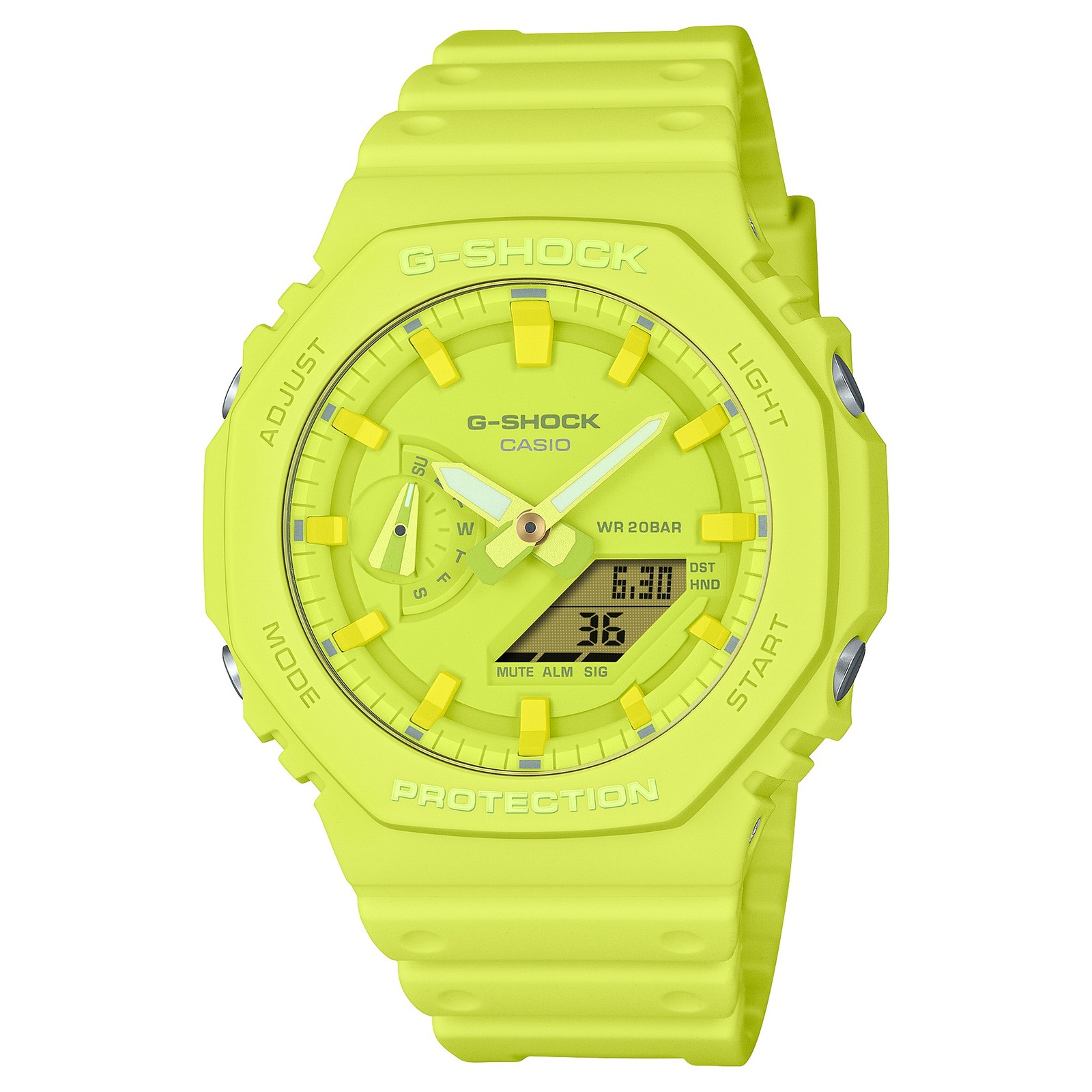 Wristwatch CASIO G-SHOCK GA-2100-9A9ER Silicone Lime Yellow Sub 200mt