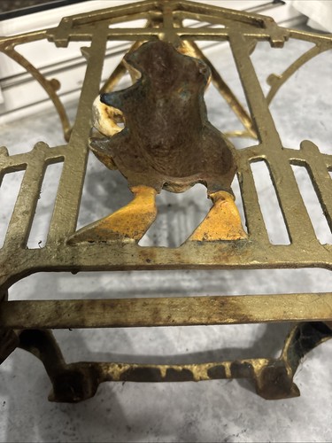 Pato Ganso Cigüeña Paraguas Soporte Bastón Lirio Almohadilla Pesada Francesa Art Nouveau Rana - Imagen 24 de 24