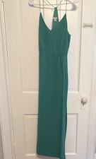 J.CREW Green Solid V-Neck Sleeveless Lined Dress 10 MPN A5327