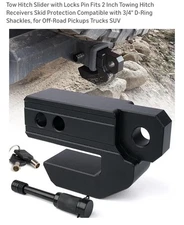 Tow Hitch Slider with Locks Pin Fits 2 Inch Towing Hitch Receivers Skid Prote...