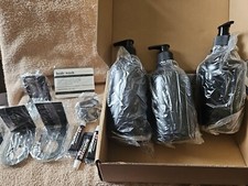 Shampoo, Conditioner, Body Wash Dispenser Set of 3 for Wall Mount Black-No Drill