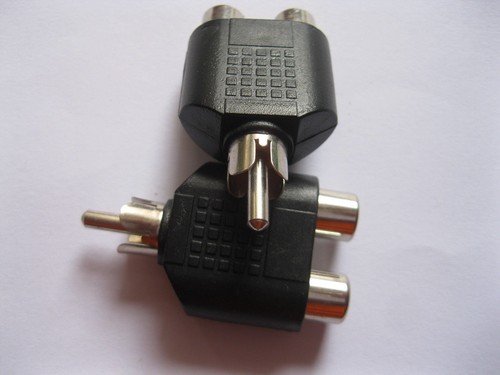 12 pcs Converter 1 RCA Male Plug to Dual RCA Female Jack Connector New - Picture 3 of 4