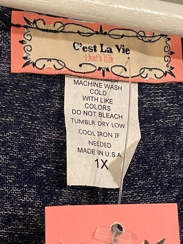 Neu mit Etikett C'est La Vie Damen meliert blau A-Linie Kleid Größe 1X #X-5-19-100 - Bild 2 von 6