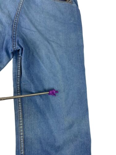 Vintage High Waisted Denim Jeans Women's 13-14 Juniors Blue Wide Leg 80s 90s - Picture 16 of 17