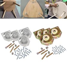 4 Pieces Furniture Leg Mounting Plates Set Metal for Sofa Coffee Table Couch