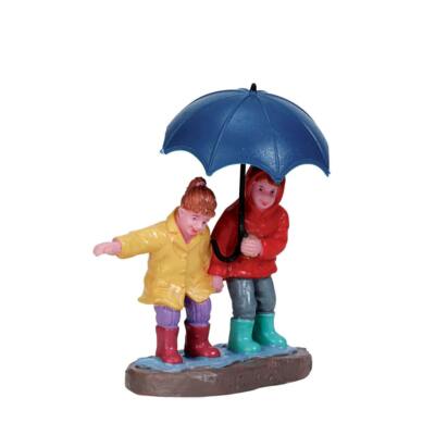 Lemax 2017 Staying Dry General Products #72501 Girls Playing In Raining Puddle