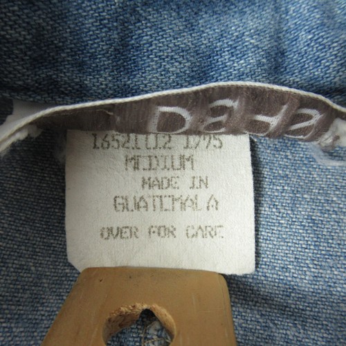 Ideas Shirt Dress Womens Medium Blue Denim Snap Front Pockets Shoulder Pads - Picture 7 of 13
