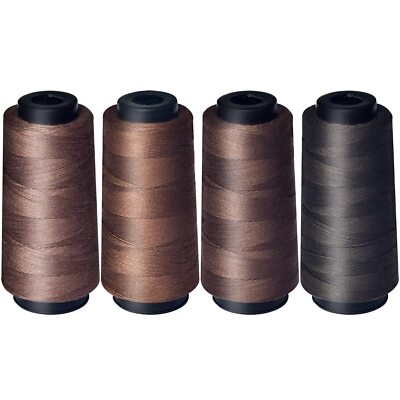 4 Rolls Sewing Threads Using for Hand SewingHair ExtensionsMaking Wigs DIYDar...