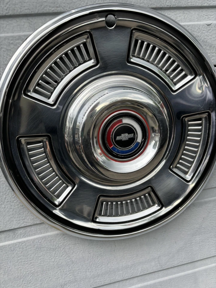 Chevrolet Chevelle Malibu 1967 Elcamino 14"" juego de tapacubos Poverty 4 rojo blanco azul Foto 4 de 4