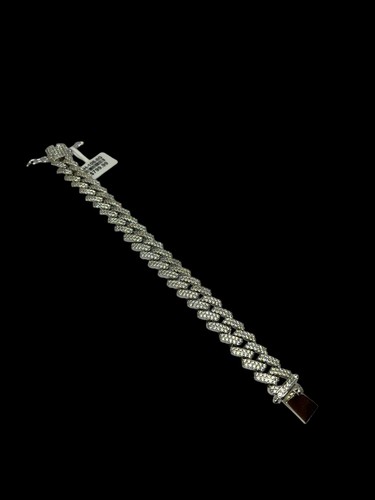 Men's Miami Cuban Link Rhodium Finish 9" Box Lock 15mm MSRP $799.99 Style A - Picture 3 of 5